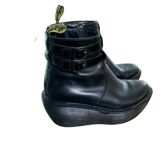 Vintage Dr. Martens Ankle Platform Boots Goth Grunge Womens Leather Black Size 6 - Picture 5 of 12